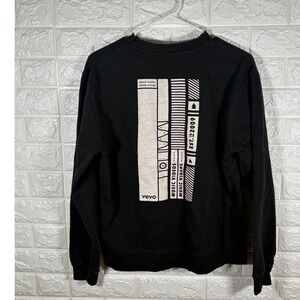 Vevo Music Videos Sweatshirt, Audio‎ Visual Sound System, Black Pullover Small